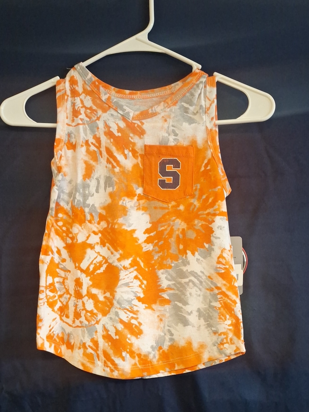 Colosseum Orange and Gray Tie-Dye Pocket Tank with 'S' Patch